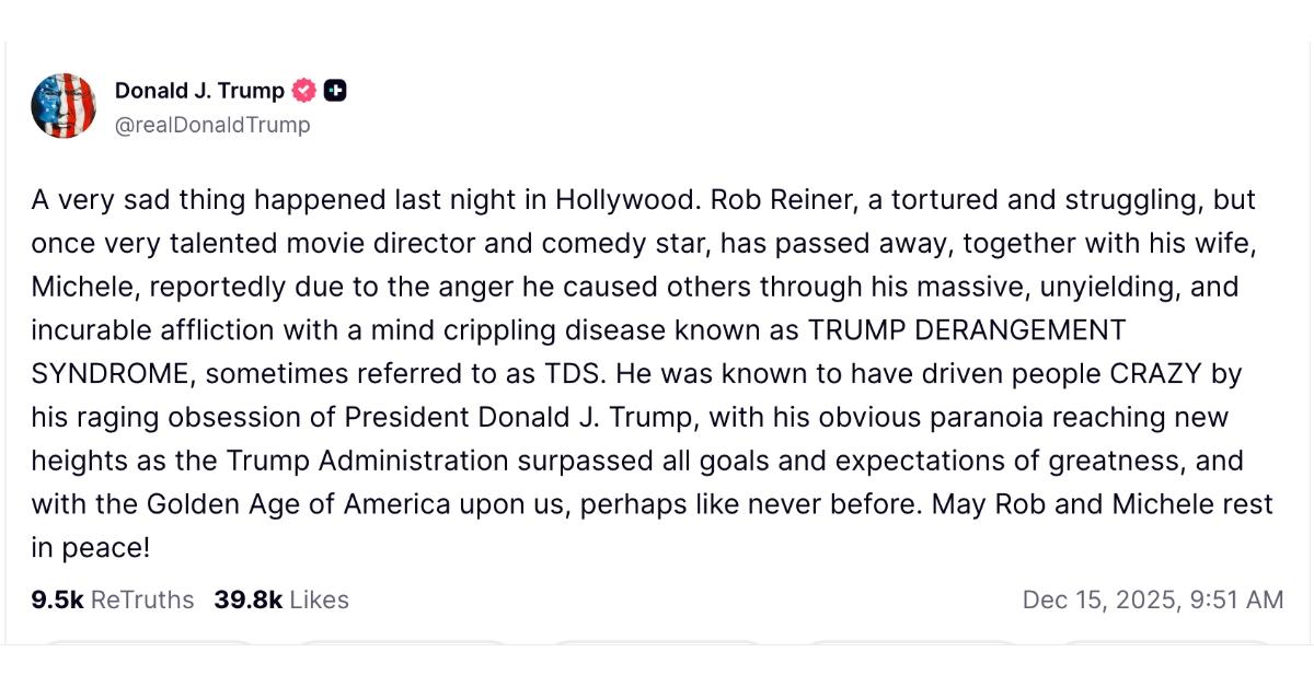 Photo of Trump called the movie director 'a deranged person.'