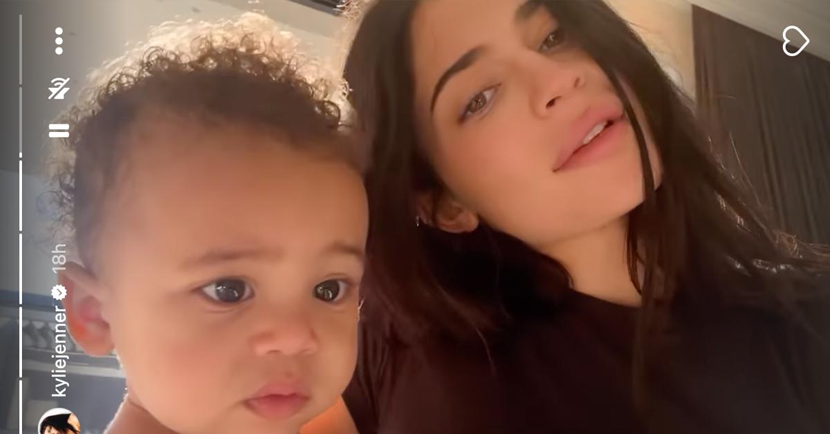 kylie jenner rare new footage son aire compare stormi pp