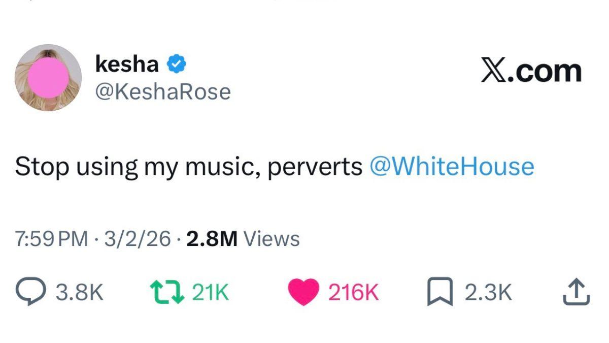 Image of Kesha fired back at White House Communications Director Steven Cheung.