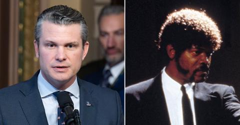 split of Pete Hegseth, Pulp Fiction.
