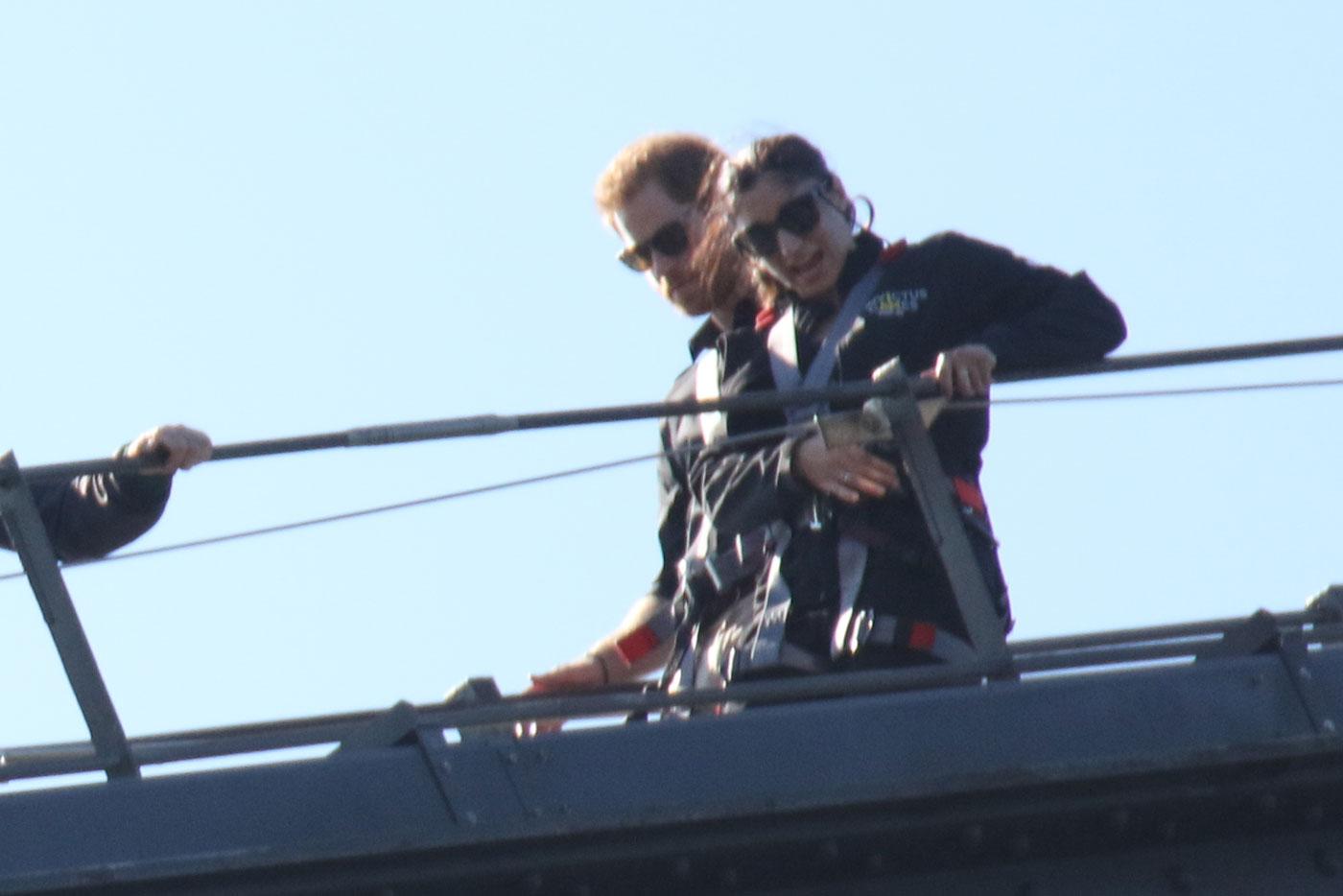 Prince Harry climbs Sydney Harbour Bridge &#8211; cropped photos