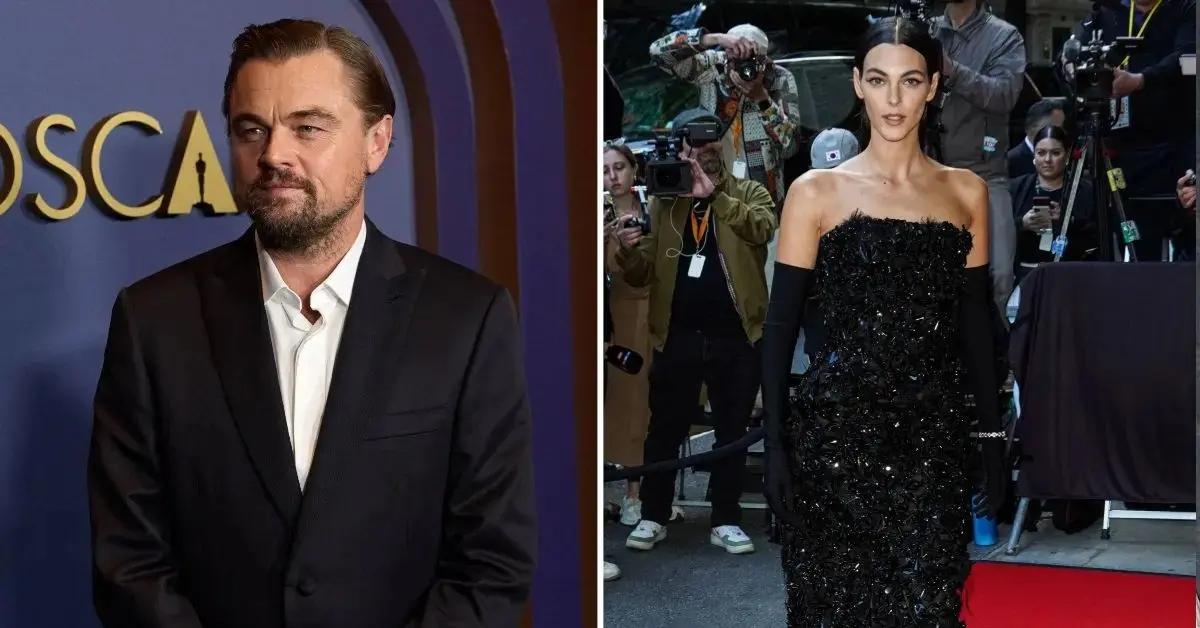 leonardo dicaprio covers face attends met gala girlfriend vittoria ceretti