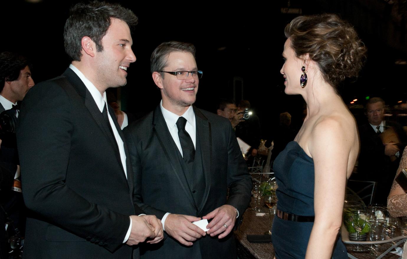 Ben Affleck, Matt Damon and Jennifer Garner attend the 20th Annual Screen Actors Guild Awards at The Shrine Auditorium on January 18, 2014 in Los Angeles, California