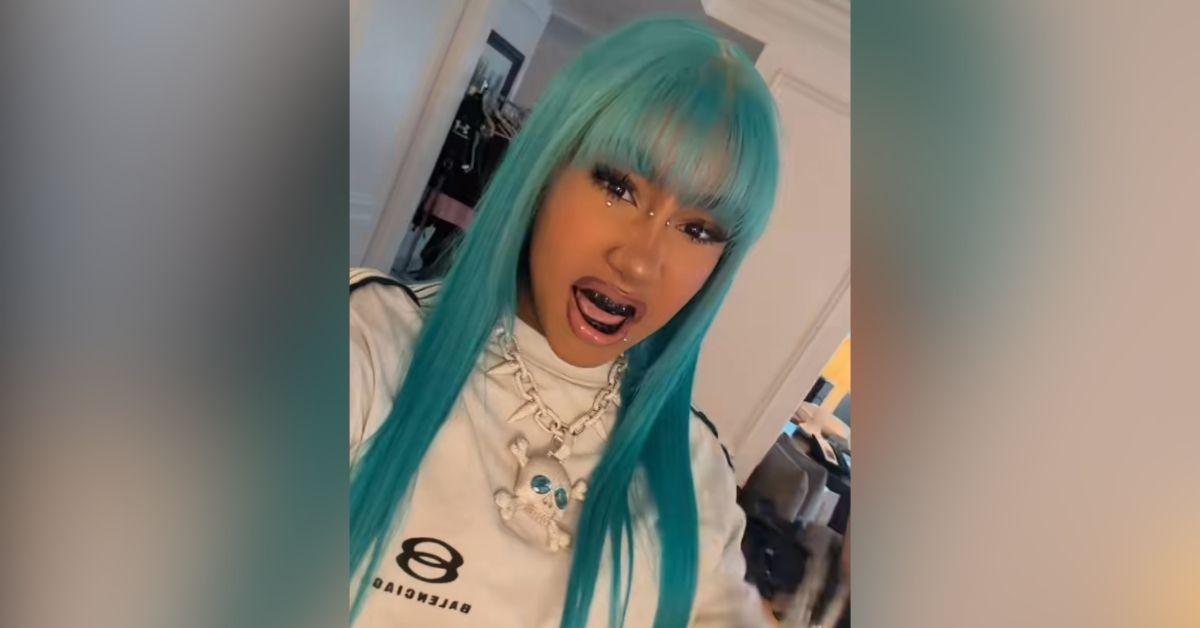 image of The 12-year-old wore black grills, a faux nose piercing and bright blue hair.