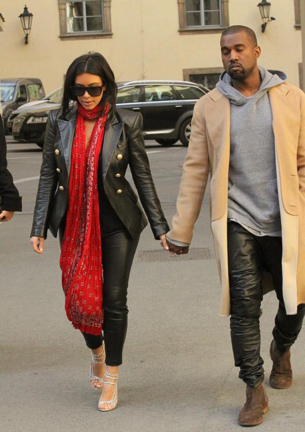 Kim kardashian kanye west hold hands