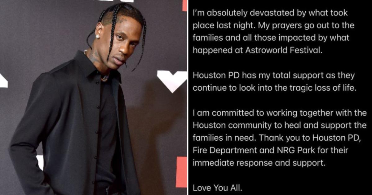 travis scott absolutely devastated tragic loss of life crowd surge astroworld festival  dead