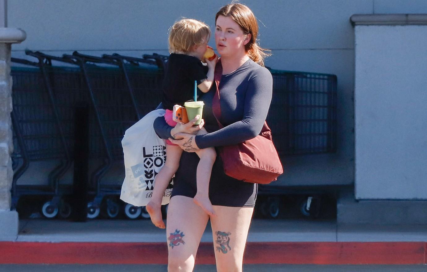 Image of Ireland Baldwin stepped out with her child in California.