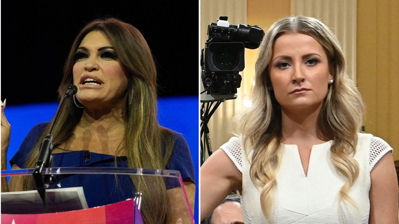 split image of Kimberly Guilfoyle and Sarah Matthews