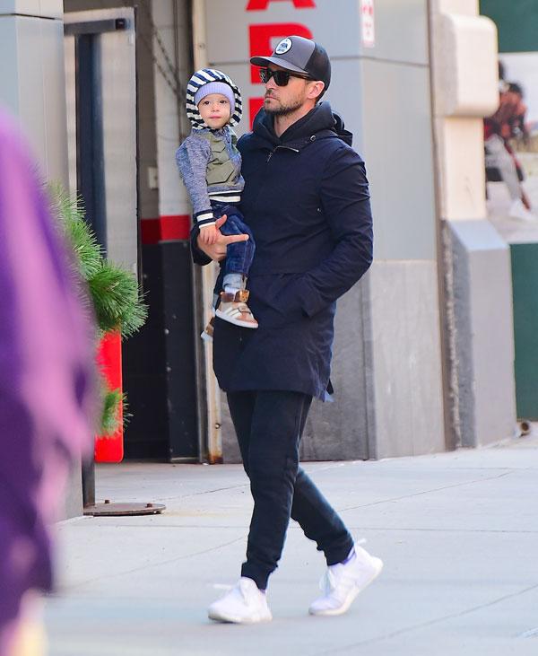 Justin Timberlake dotes on son Silas in New York