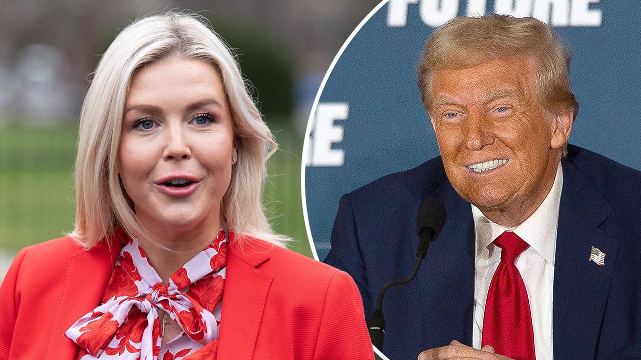 Composite photo of Karoline Leavitt and Donald Trump.
