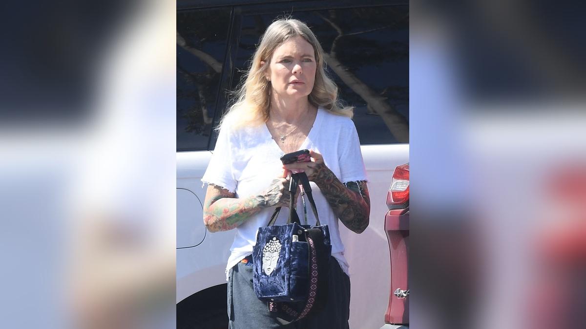 Photo of Erika Eleniak was seen visiting a hair salon on March 26.