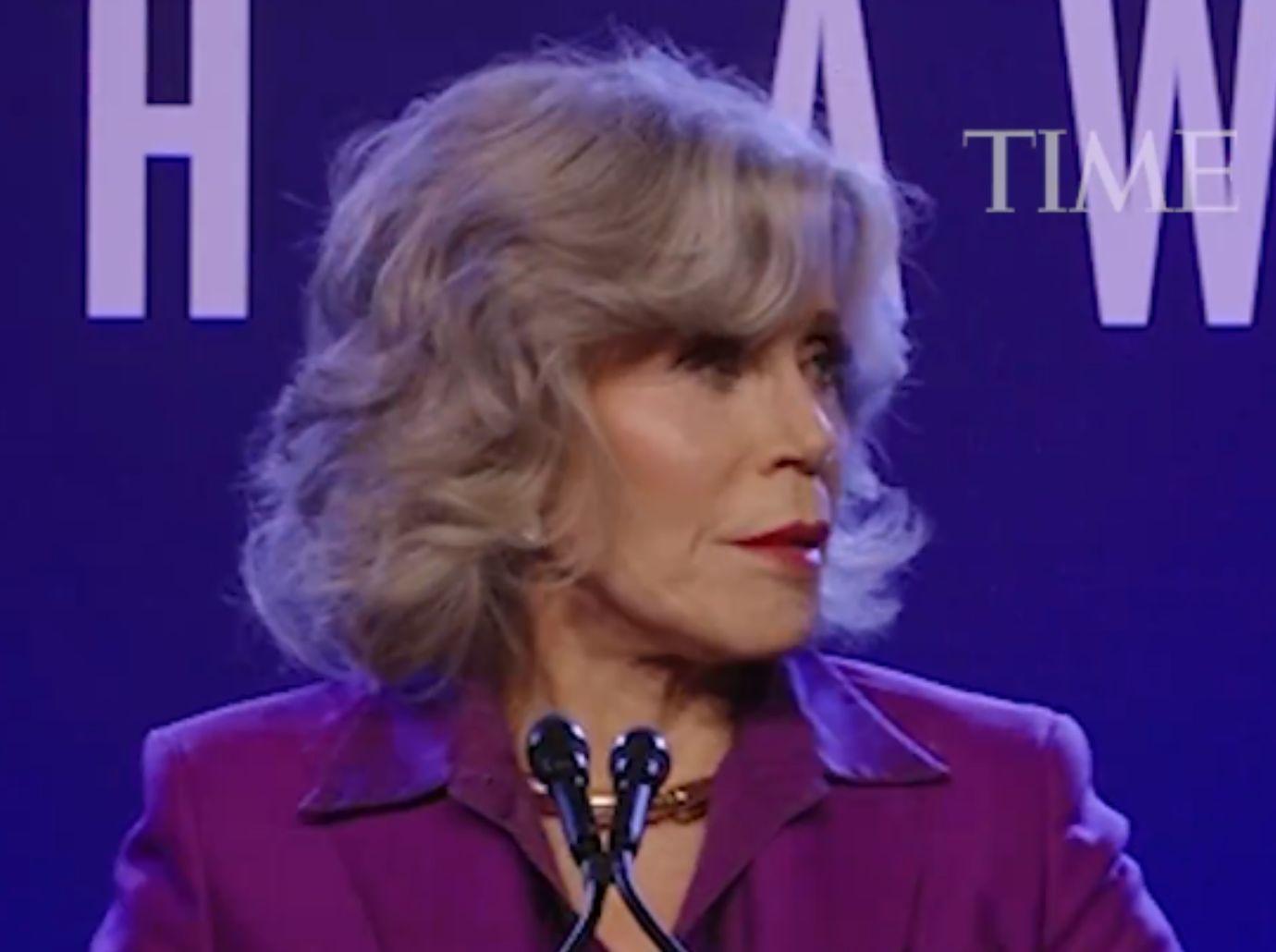 jane fonda  purple suit time earth awards