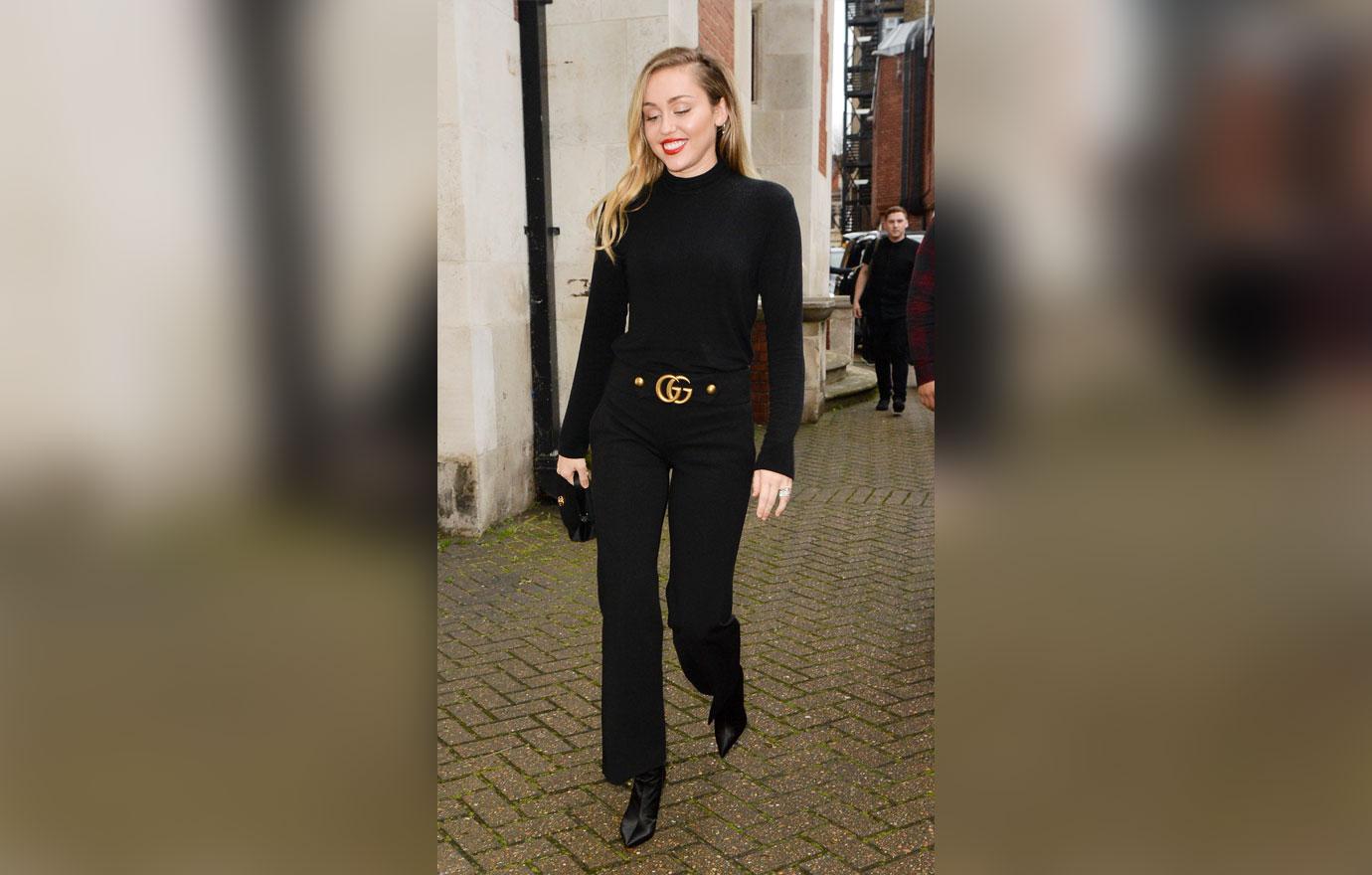 Miley Cyrus Leaving Hotel in all Black Outfit