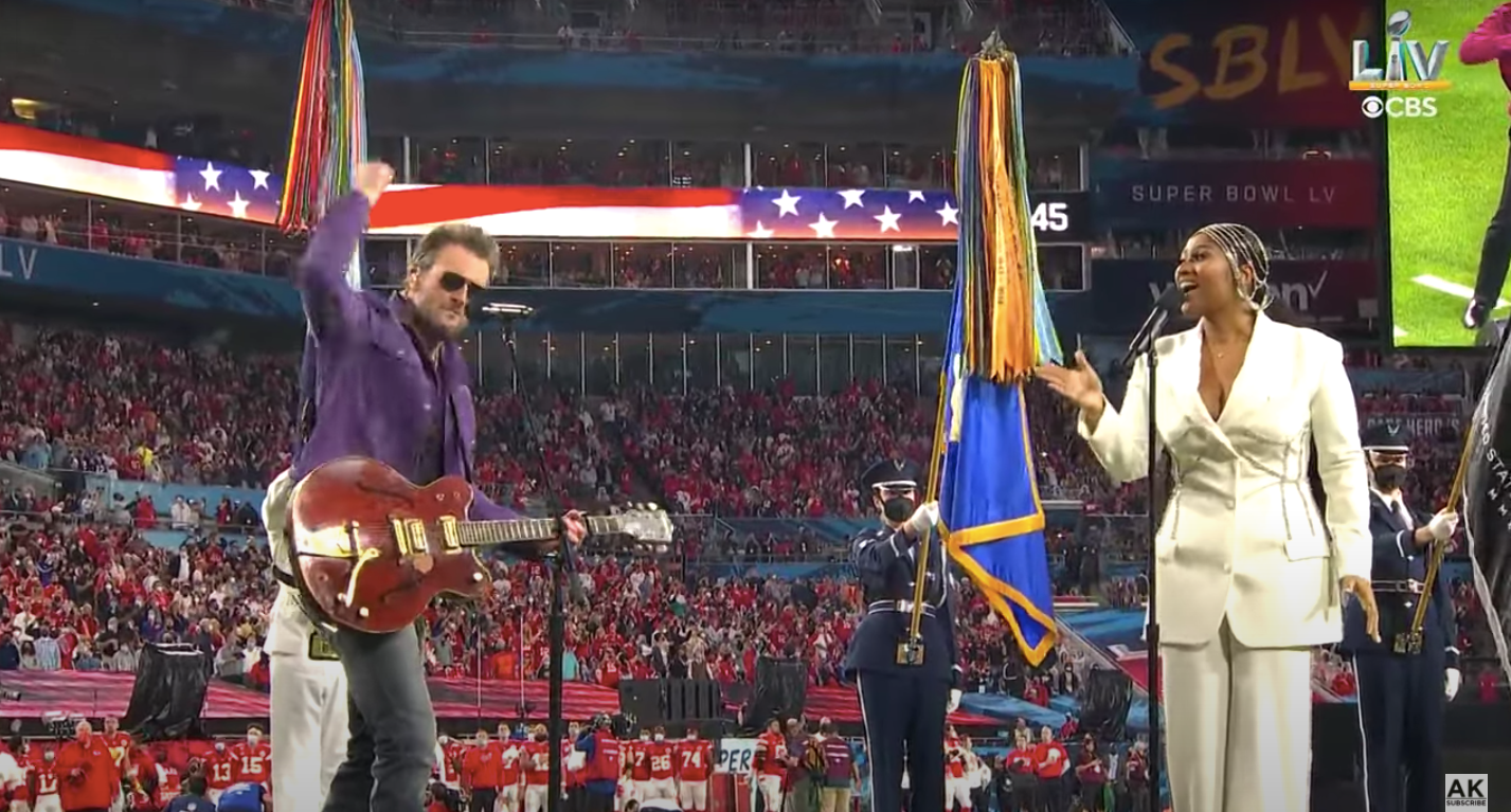 How long was the Super Bowl national anthem in 2021? Eric Church