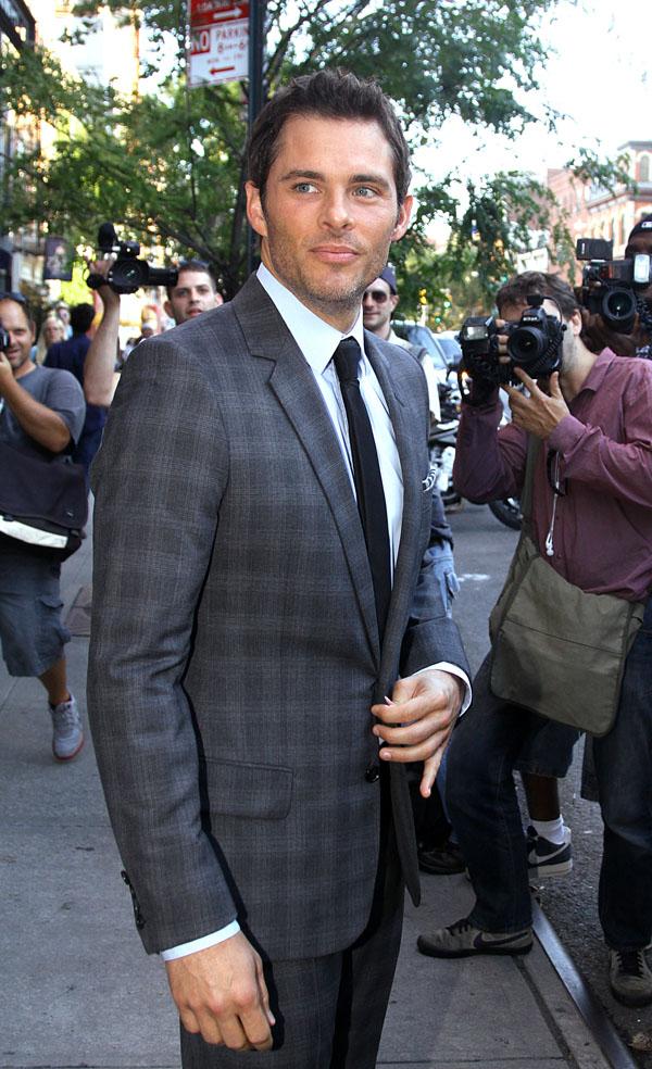 James Marsden was all smiles and suited up as he left his hotel in Lower Manhattan