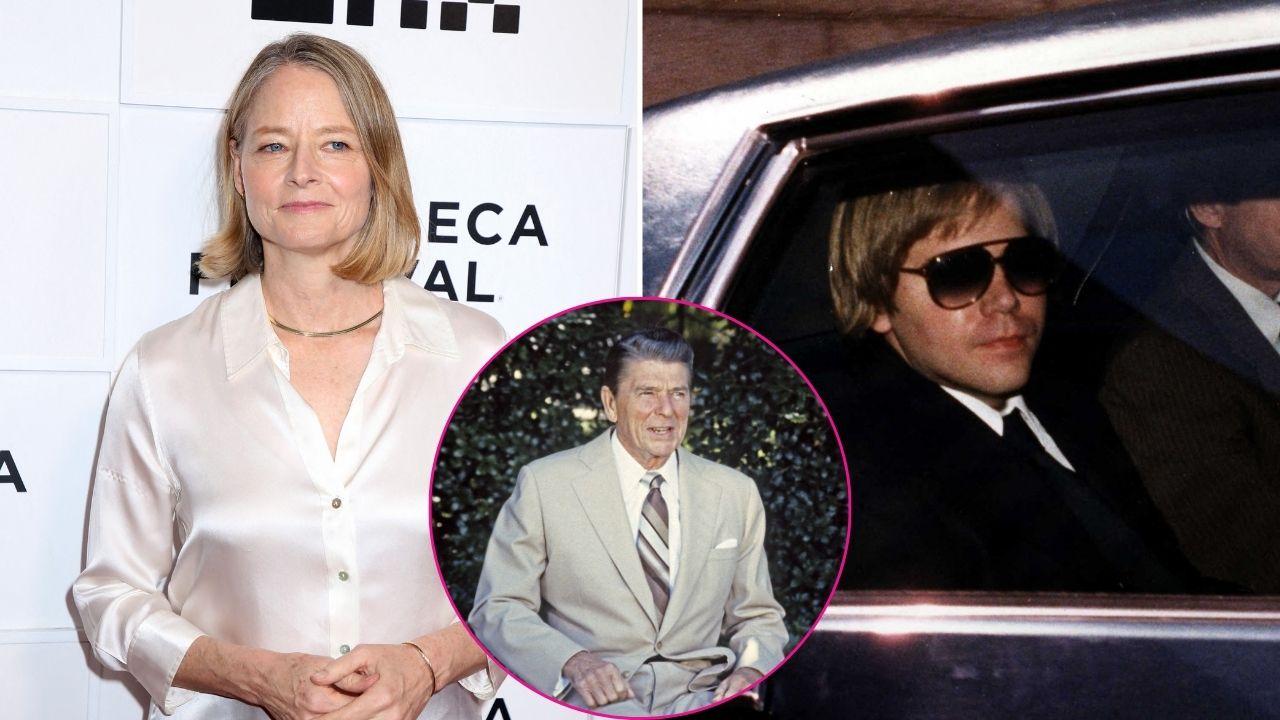 image of Ronald reagan, Jodie foster, John hinckley jr