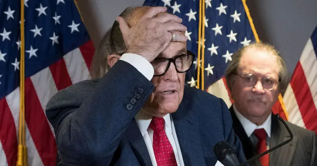 rudy giuliani losing court shouting orders lawyers judge sketch artist