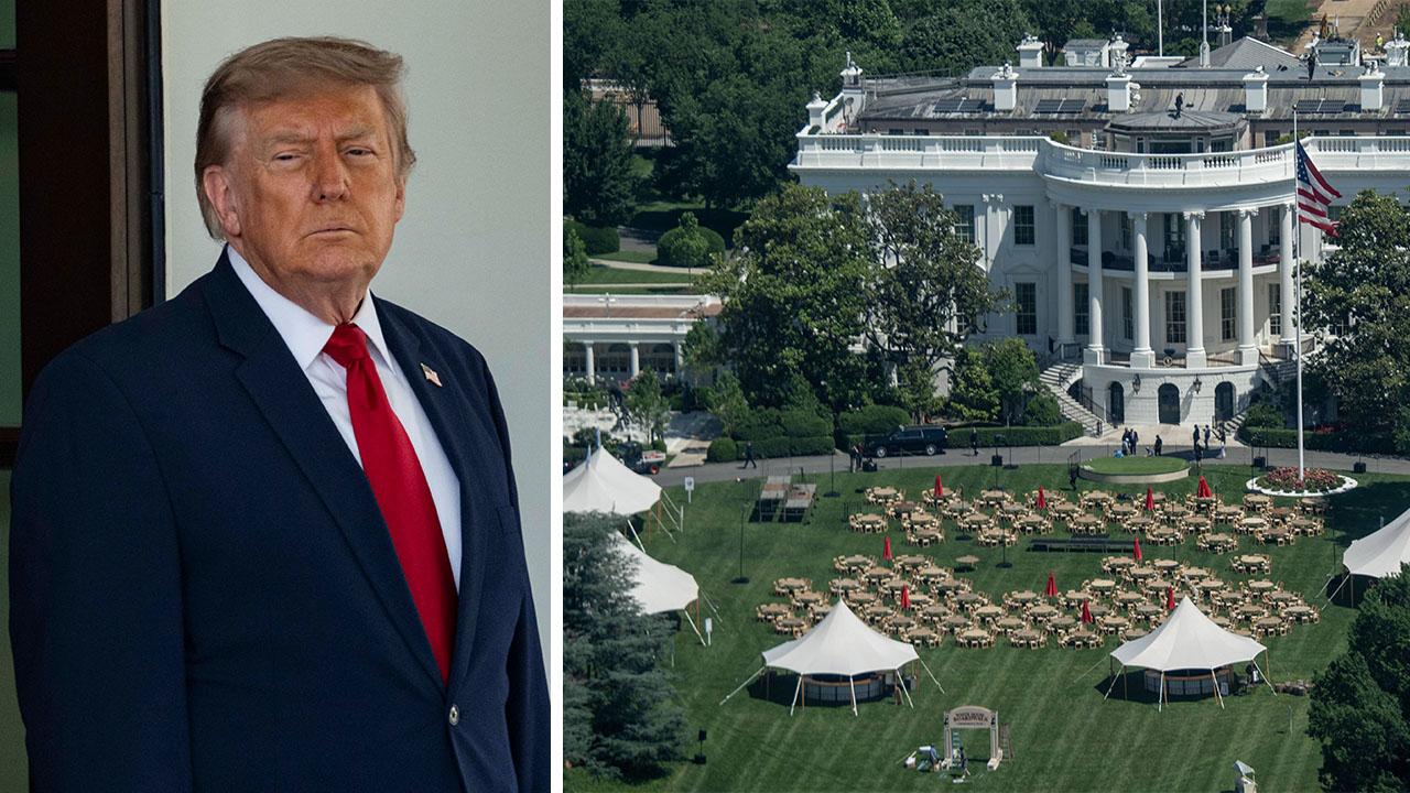 Image of Barack Obama dragged Trump's White House as a Saddam Hussein-operated Cheesecake Factory.