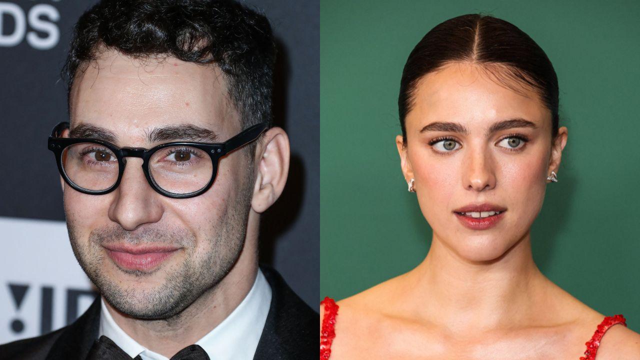 Split image of Jack Antonoff and Margaret Qualley.