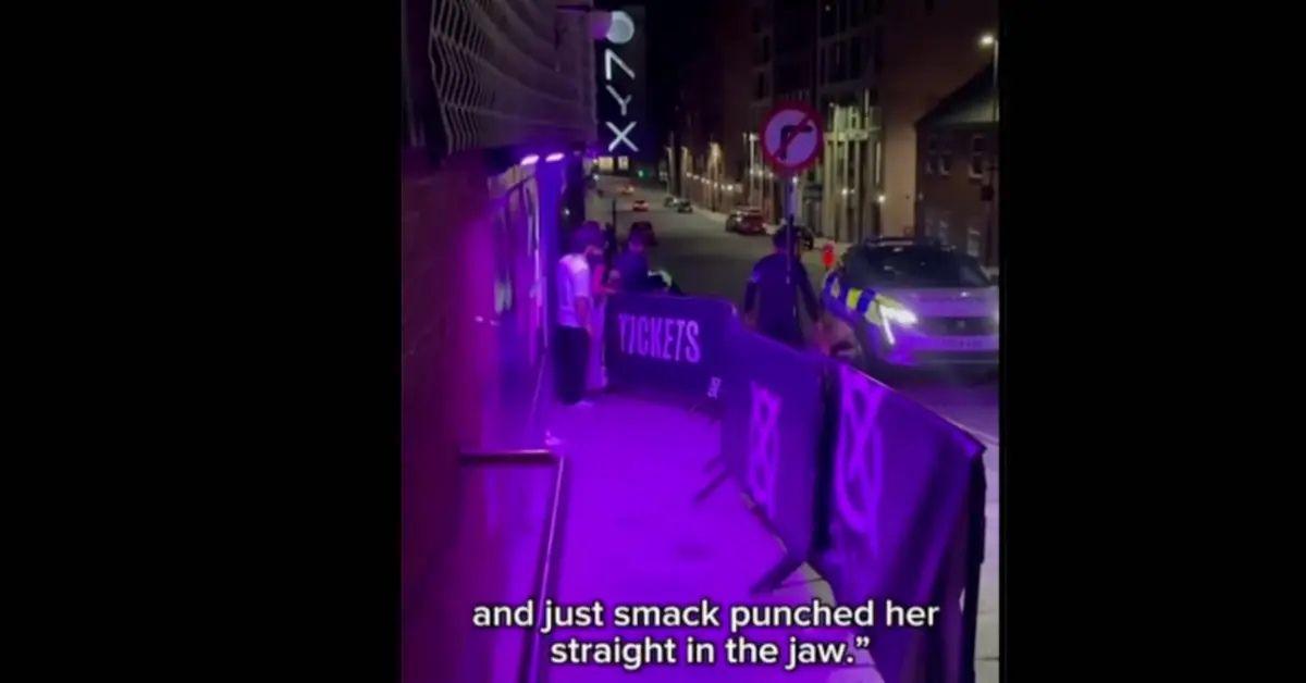 Photo of Bonnie Blue was allegedly “punched square in the jaw” 40 minutes into her club appearance.