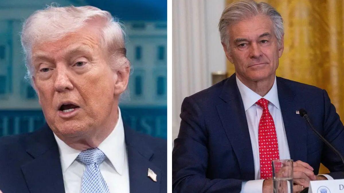 Split photo of Donald Trump and Dr. Mehmet Oz