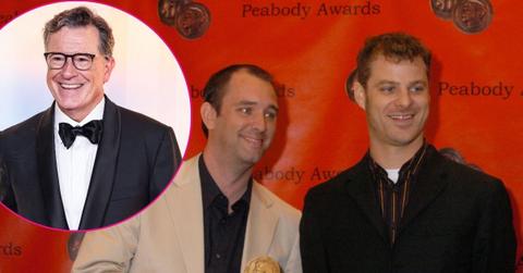 Composite photo of Stephen Colbert, Trey Parker and Matt Stone.