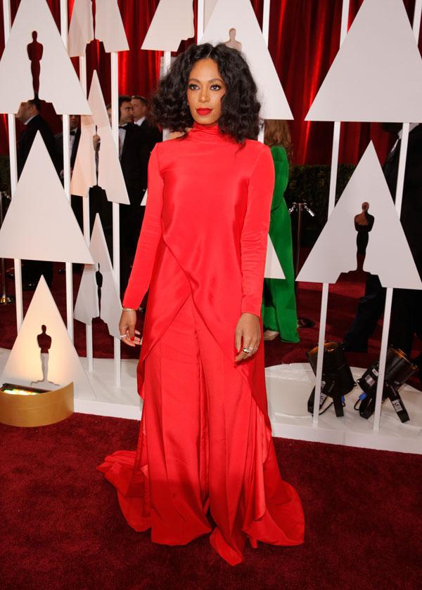 Solange knowles 2015 oscars red dresses