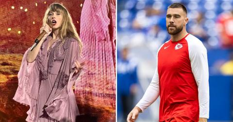 Composite photo of Taylor Swift and Travis Kelce