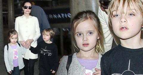 Angelina jolie with twins