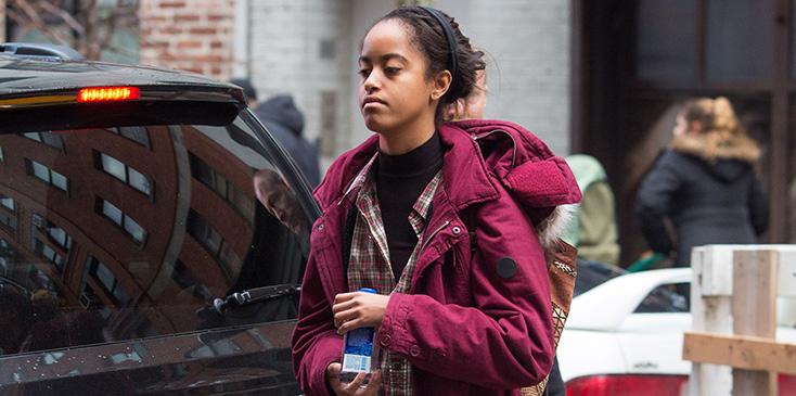 Malia Obama Arriving At The Weinstein Company Office In NY