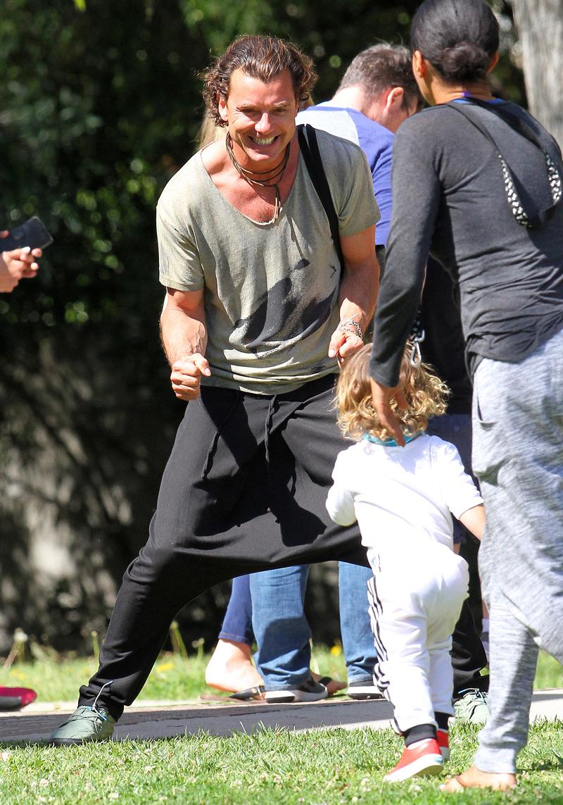 Gavin Rossdale At The Park With His Boys