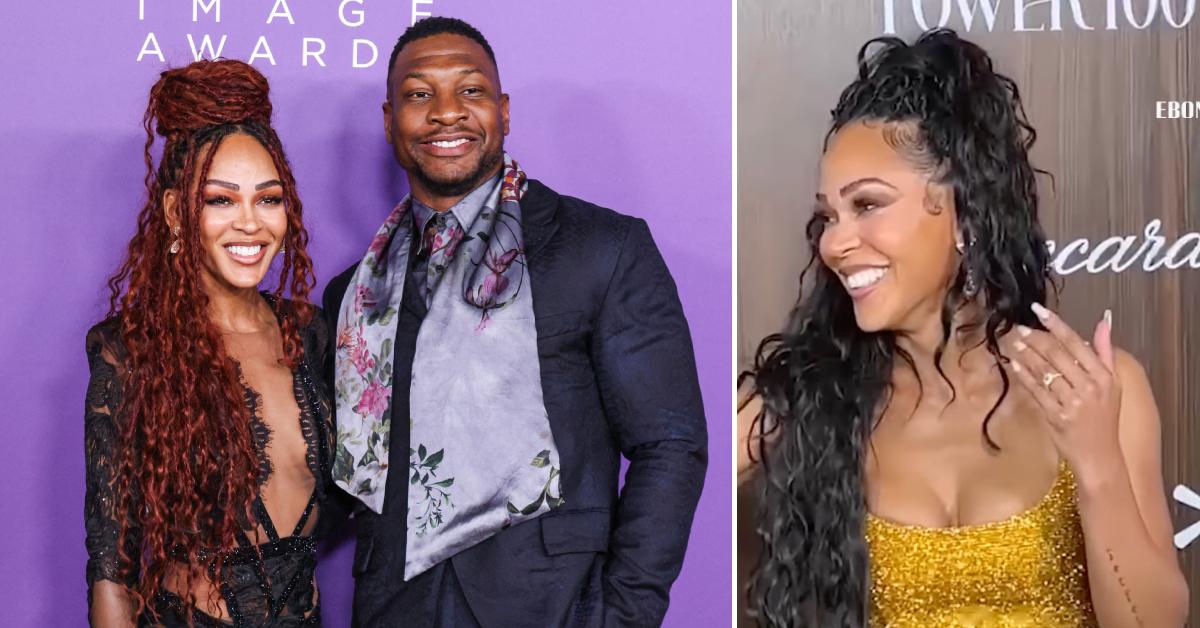 Photo of Meagan Good and Jonathan Majors; picture of Meagan Good.