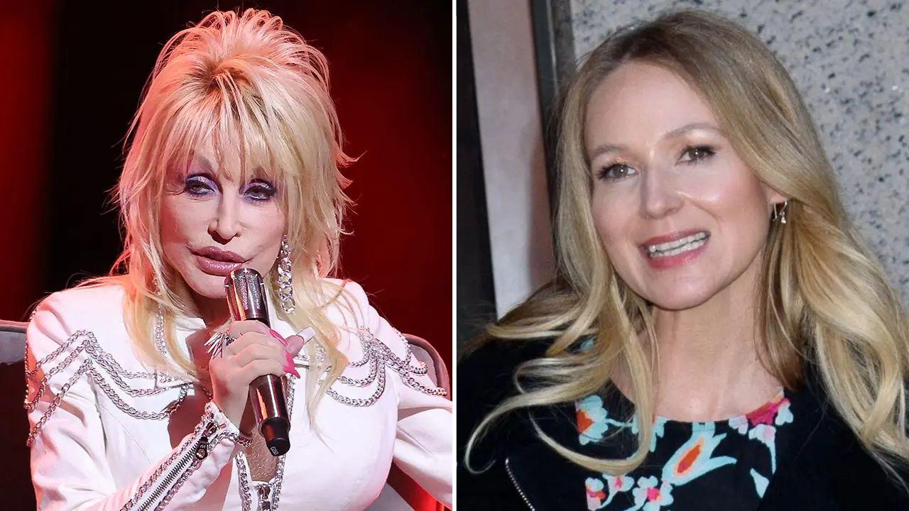 Split photo of Dolly Parton & Jewel