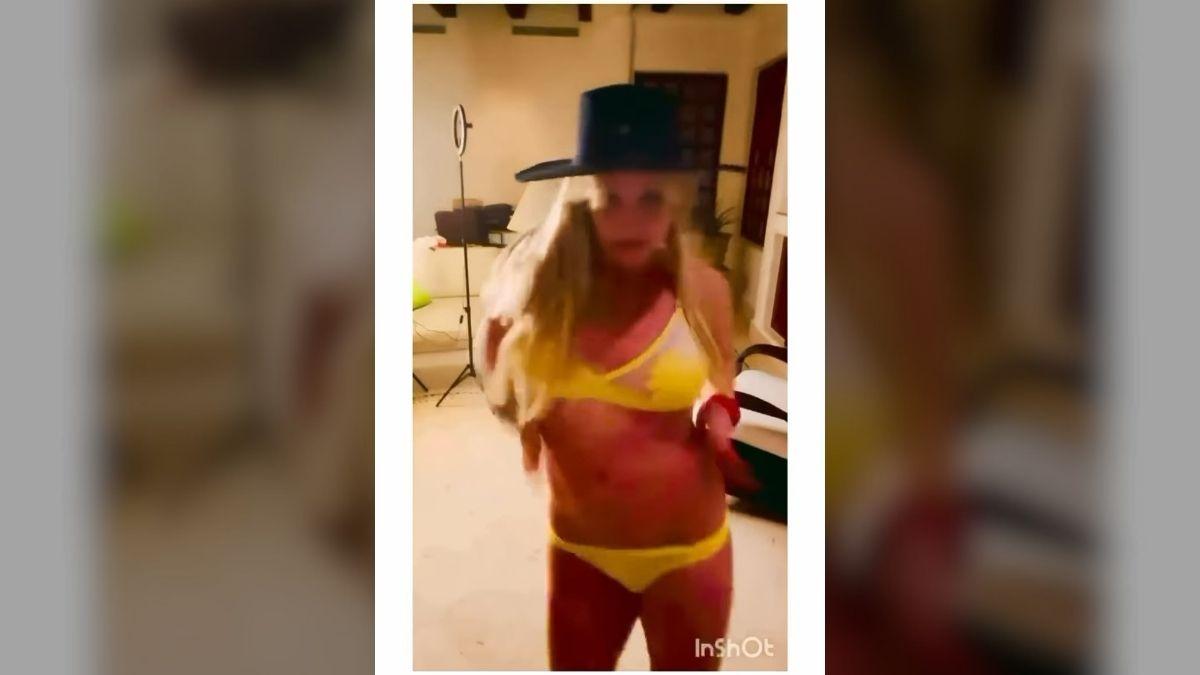Photo of Britney Spears shared a video of herself dancing in a yellow bikini. 