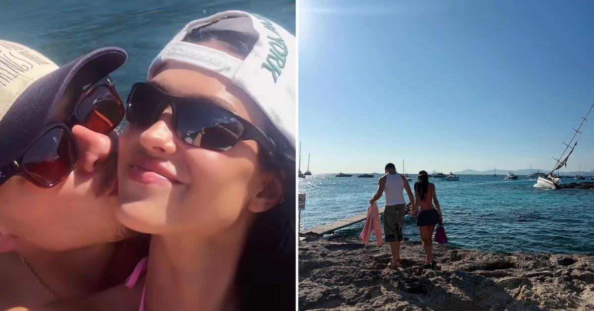photo of Amelia Gray Hamlin and Nicolai Marciano held hands as they walked by the water