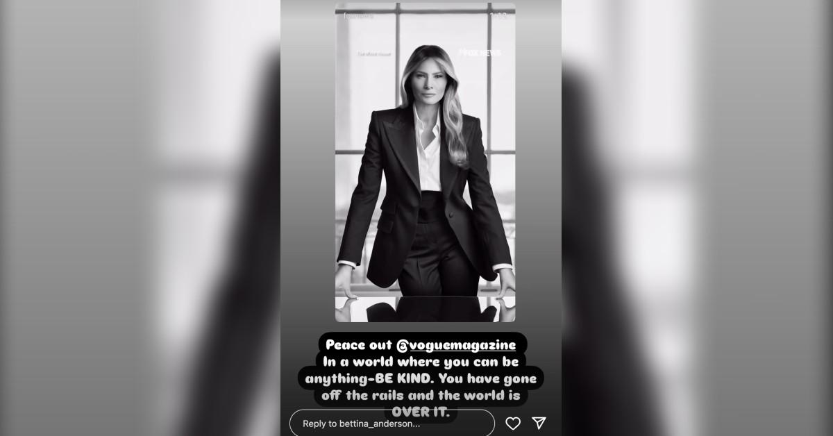 bettina anderson vogue gone off rails mock melania trump portrait