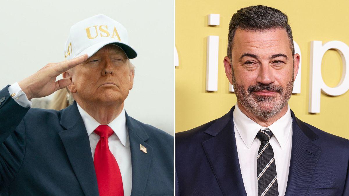 Composite photo of Donald Trump and Jimmy Kimmel.