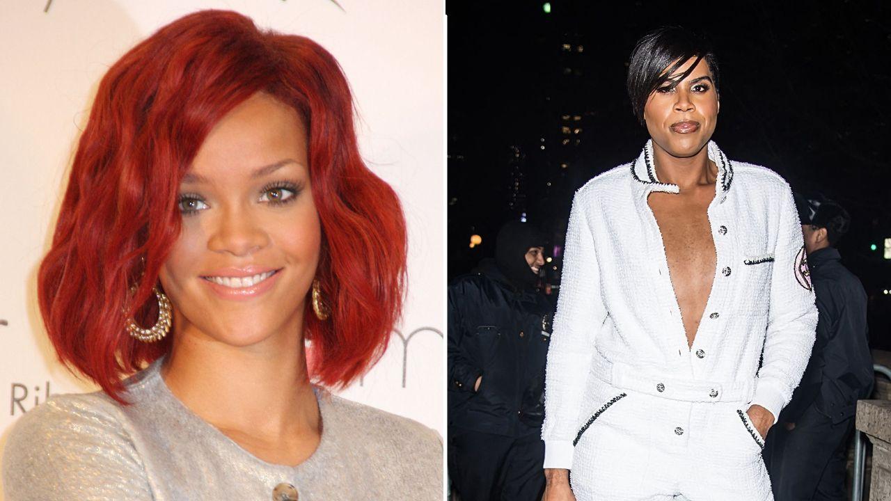 Split photo of Rihanna and EJ Johnson