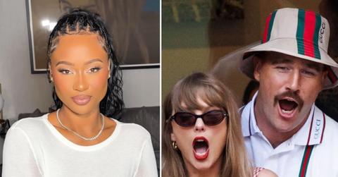 Composite photo of Kayla Nicole and Travis Kelce