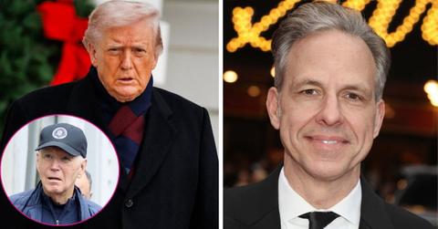composite photo of donald trump, joe biden and jake tapper