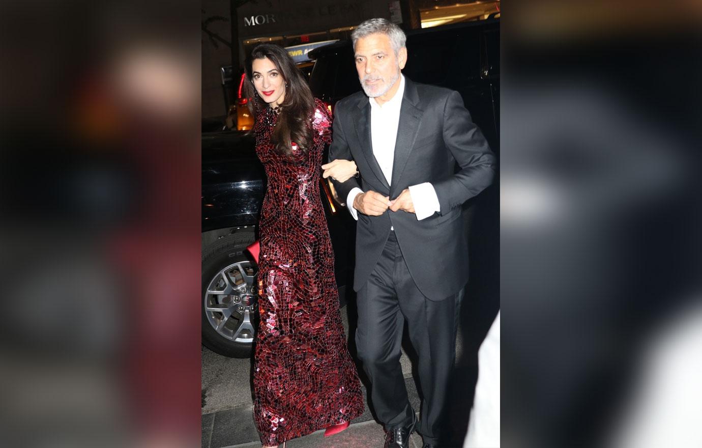 George Clooney and Amal Clooney head back to their hotel after the MET Gala festivities