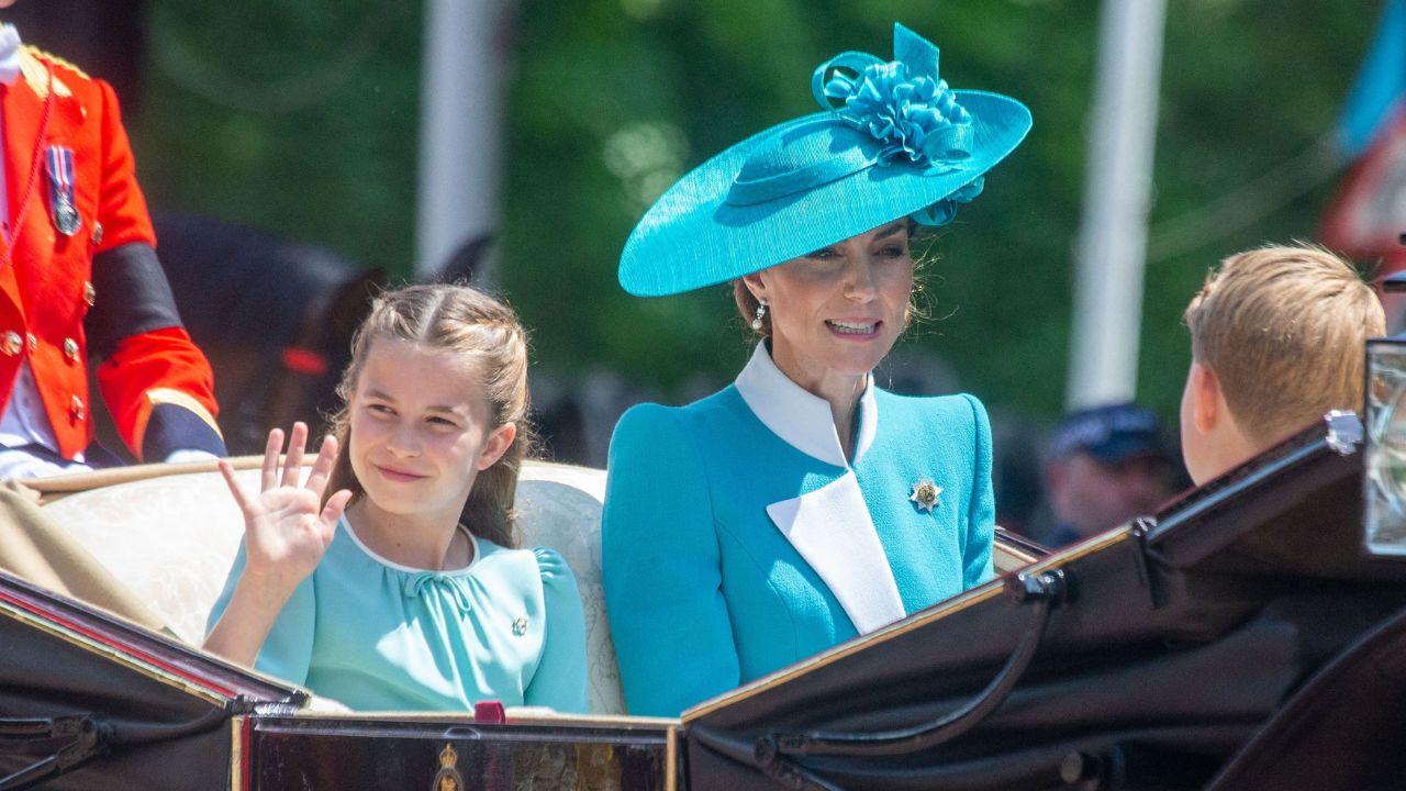 image of Princess Charlotte and Princess Kate were spotted mingling with the public at a London tube station.