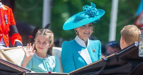 image of Princess Charlotte and Princess Kate were spotted mingling with the public at a London tube station.
