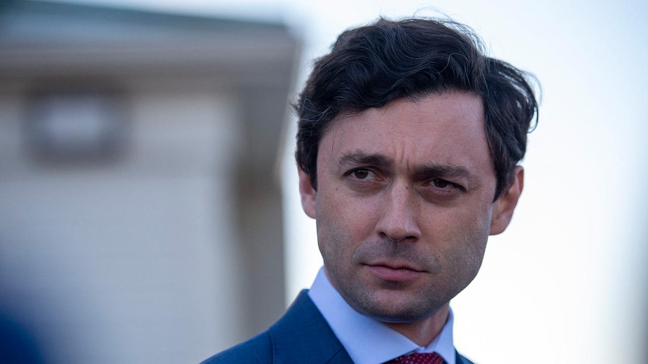 image of Jon Ossoff mocked Natalie Harp's close relationship with the president.
