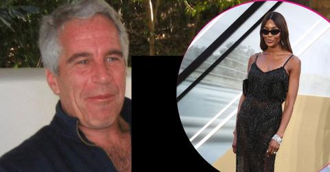 image of Jeffrey epstein, inset of Naomi campbell