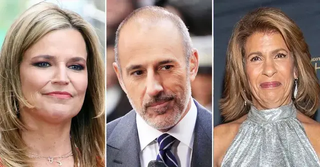 Split photo of Savannah Guthrie, Matt Lauer and Hoda Kotb.