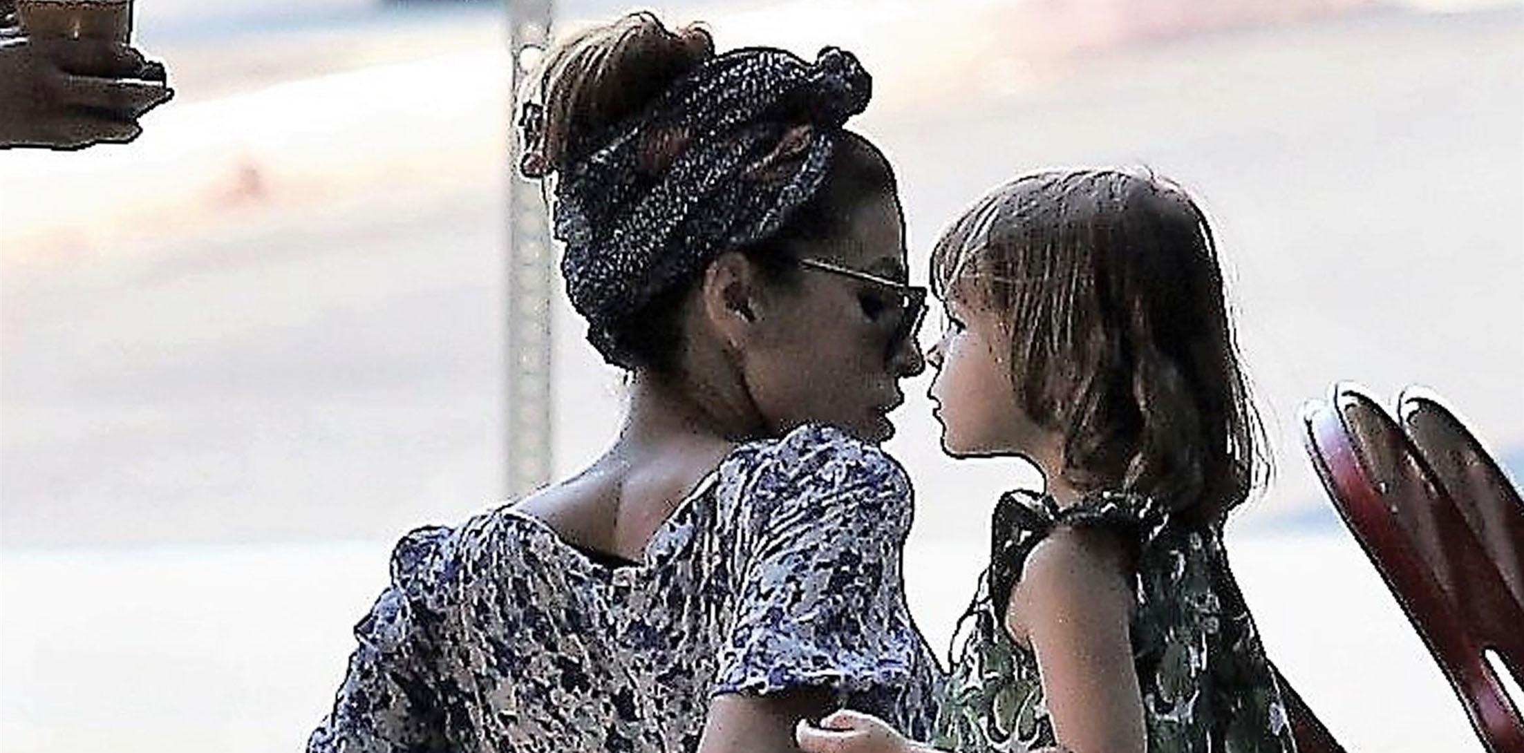 *EXCLUSIVE* Eva Mendes dines out with her daughter at Little Dom&#8217;s