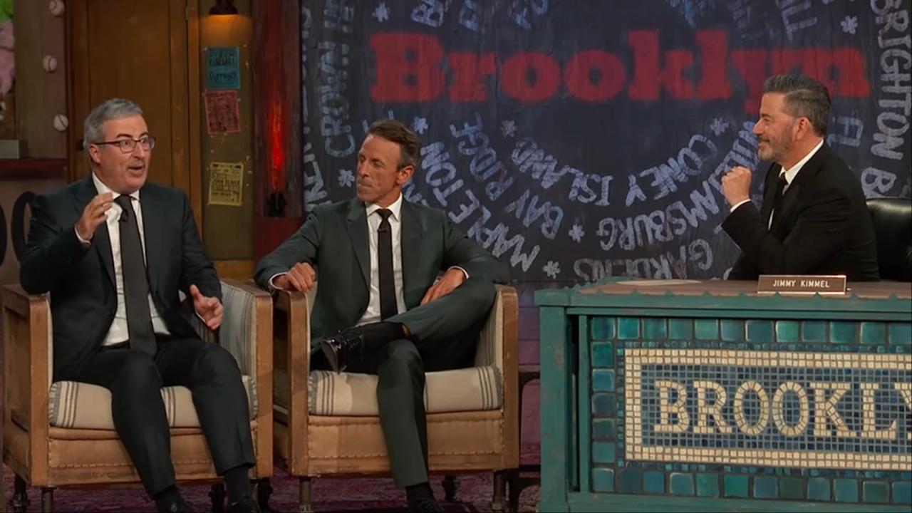 Jimmy Kimmel hosts fellow late night comedians. 