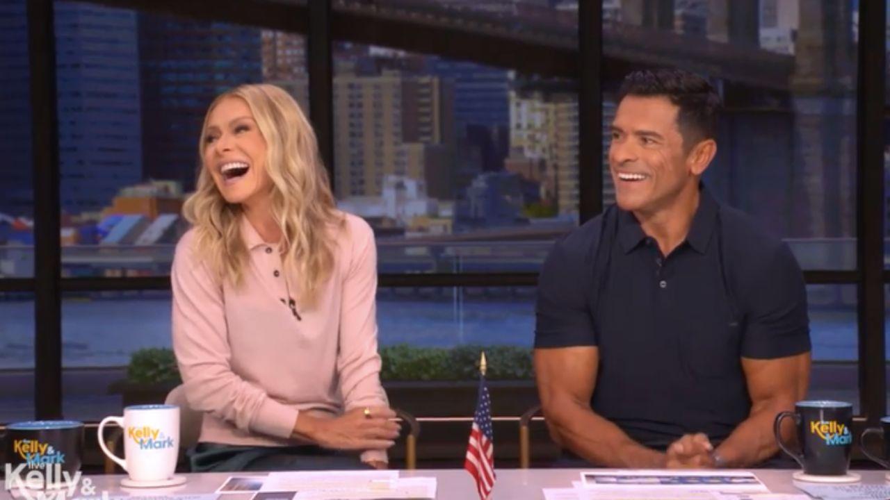 Image of Kelly Ripa told Mark Consuelos 'careful, dear' after he joked about her 'bite radius.'