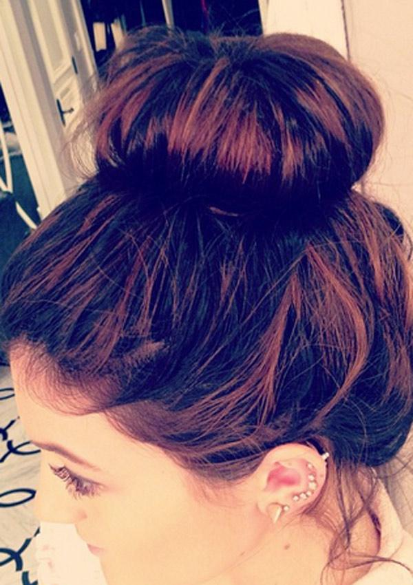 Kylie jenner sock bun